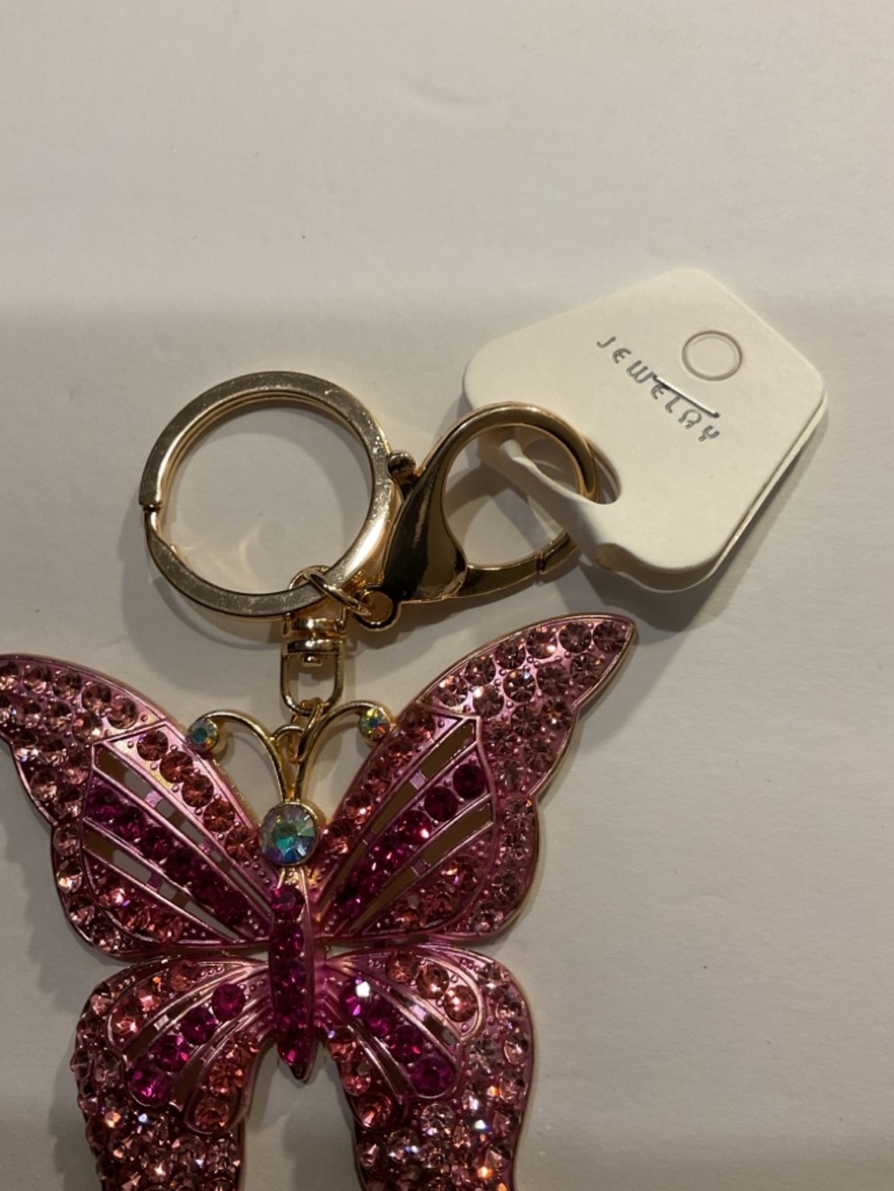 Pink Crystal Butterfly Keychain - Picture 4 of 5
